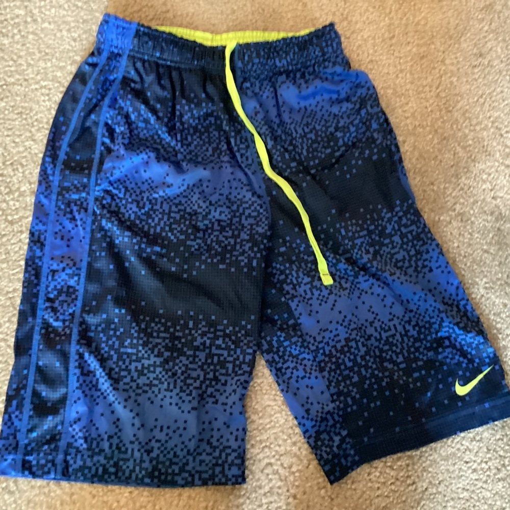 Nike Blue Dri-Fit Shorts Boys Pixel Large EUC